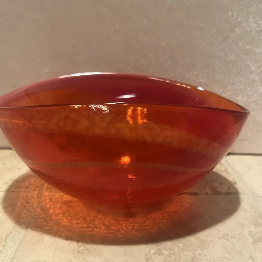 Murano Glass Sunset Bowl Crate & Barrel Small Made in Italy